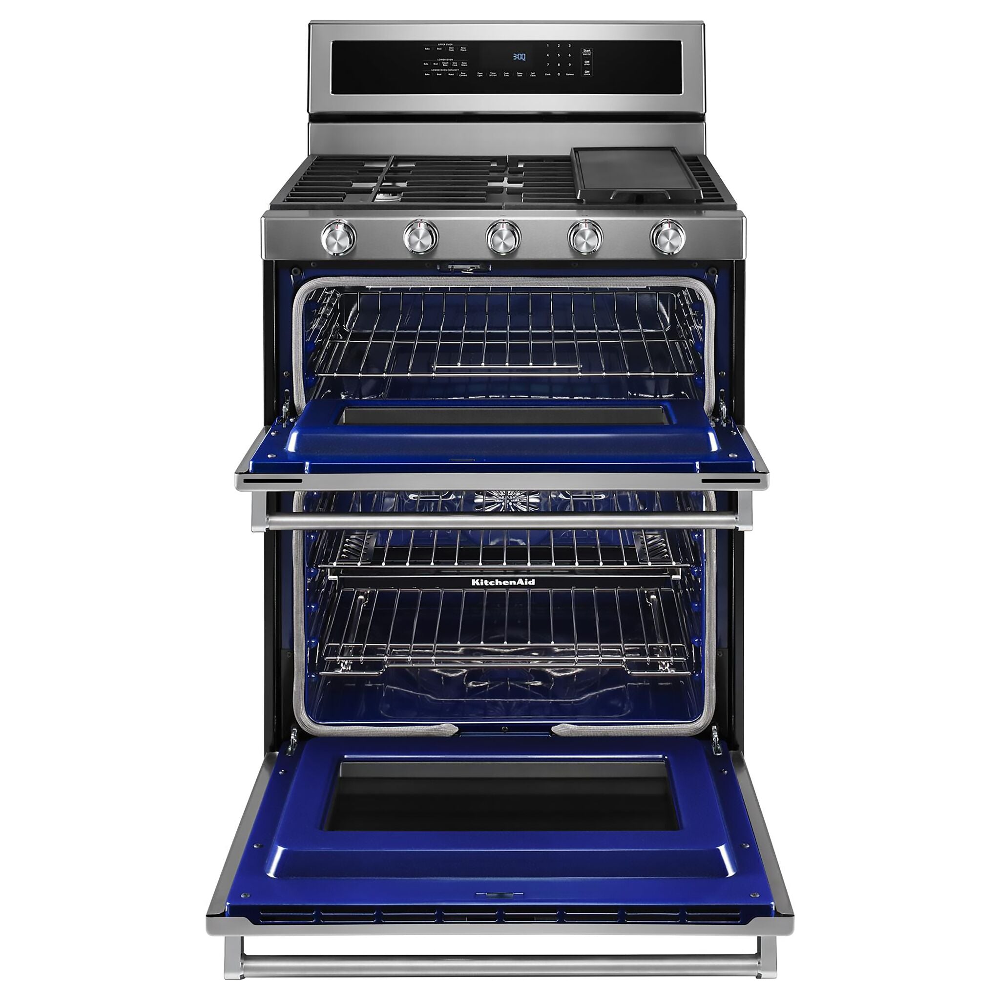 KitchenAid Stainless Steel Dual-Fuel Double Convection Range (6.7 Cu. Ft.) - KFDD500ESS