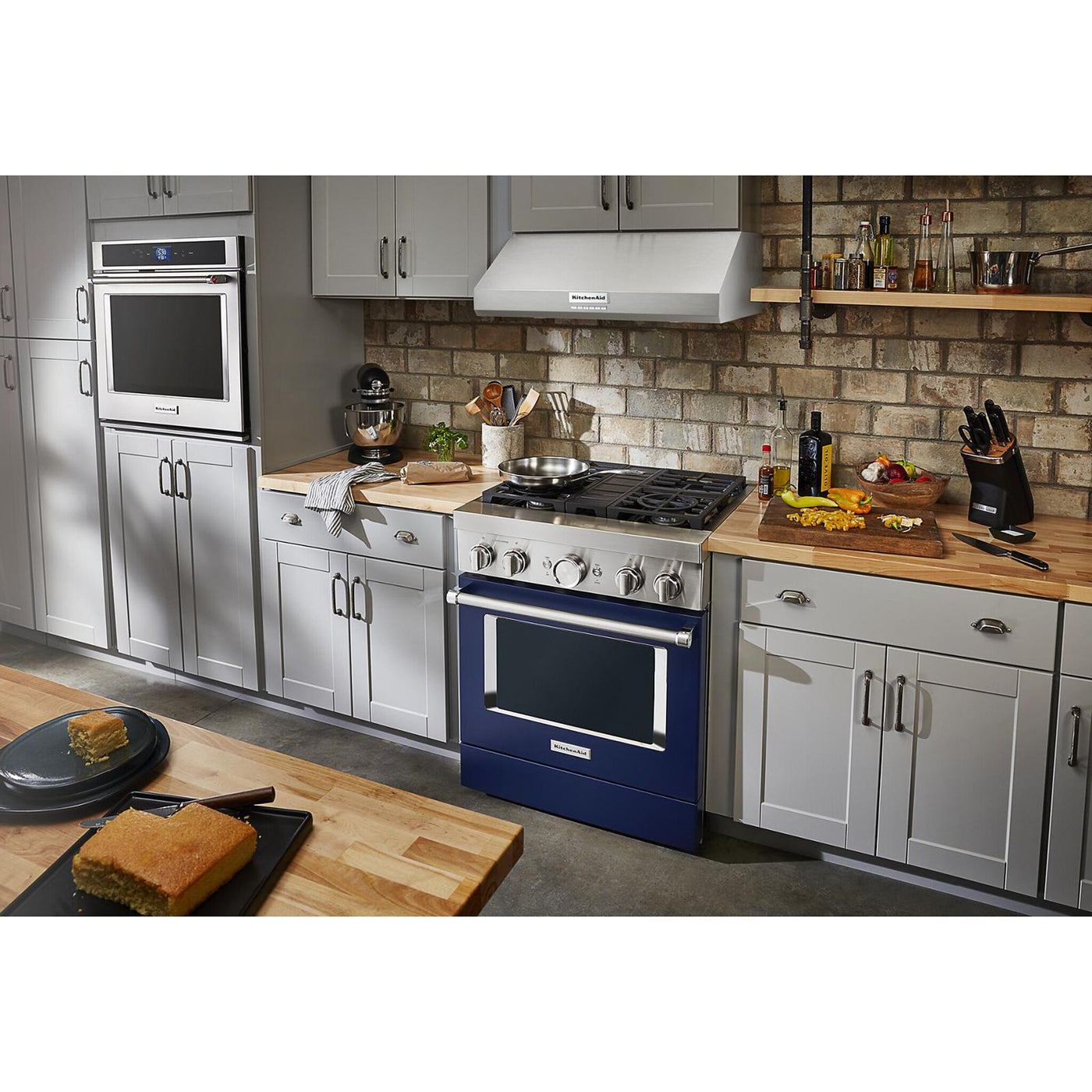 KitchenAid® Ink Blue Smart Freestanding Dual Fuel Range (4.1 Cu. Ft.) - KFDC500JIB