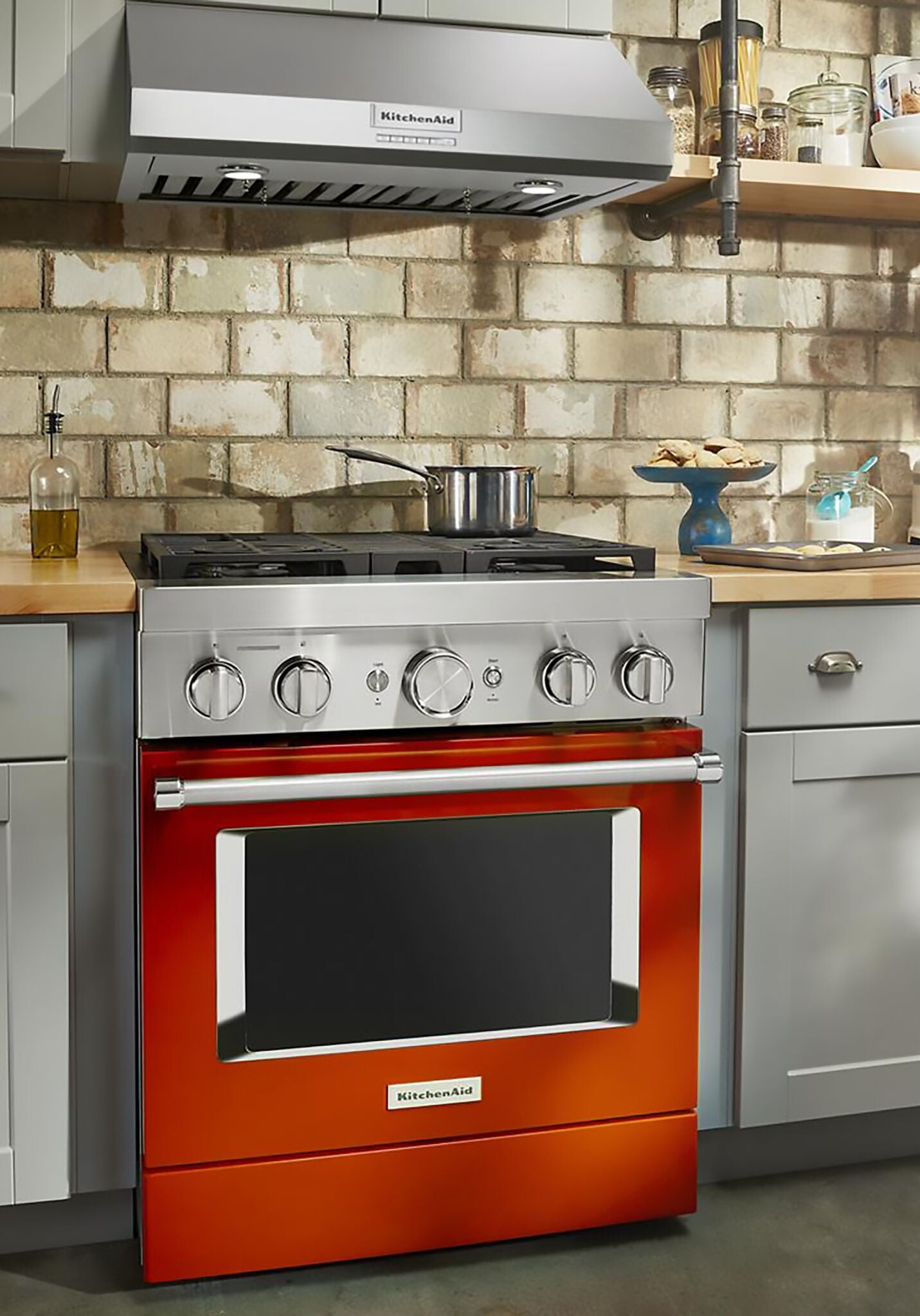 KitchenAid Scorched Orange Smart Dual Fuel Freestanding Range (4.1 Cu. Ft.) - KFDC500JSC