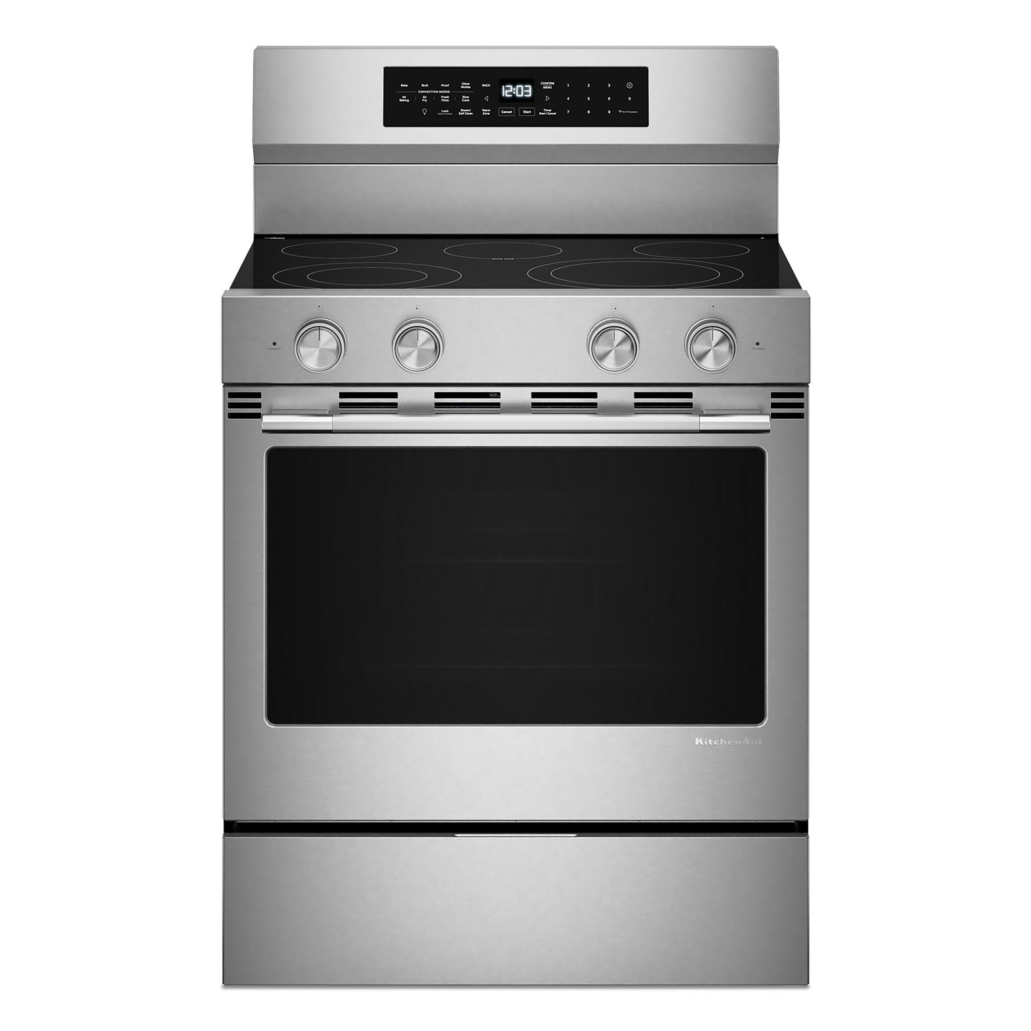 KitchenAid Printshield Stainless Freestanding Electric Convection Range (5.3 cu.ft.) - YKFES530SPS