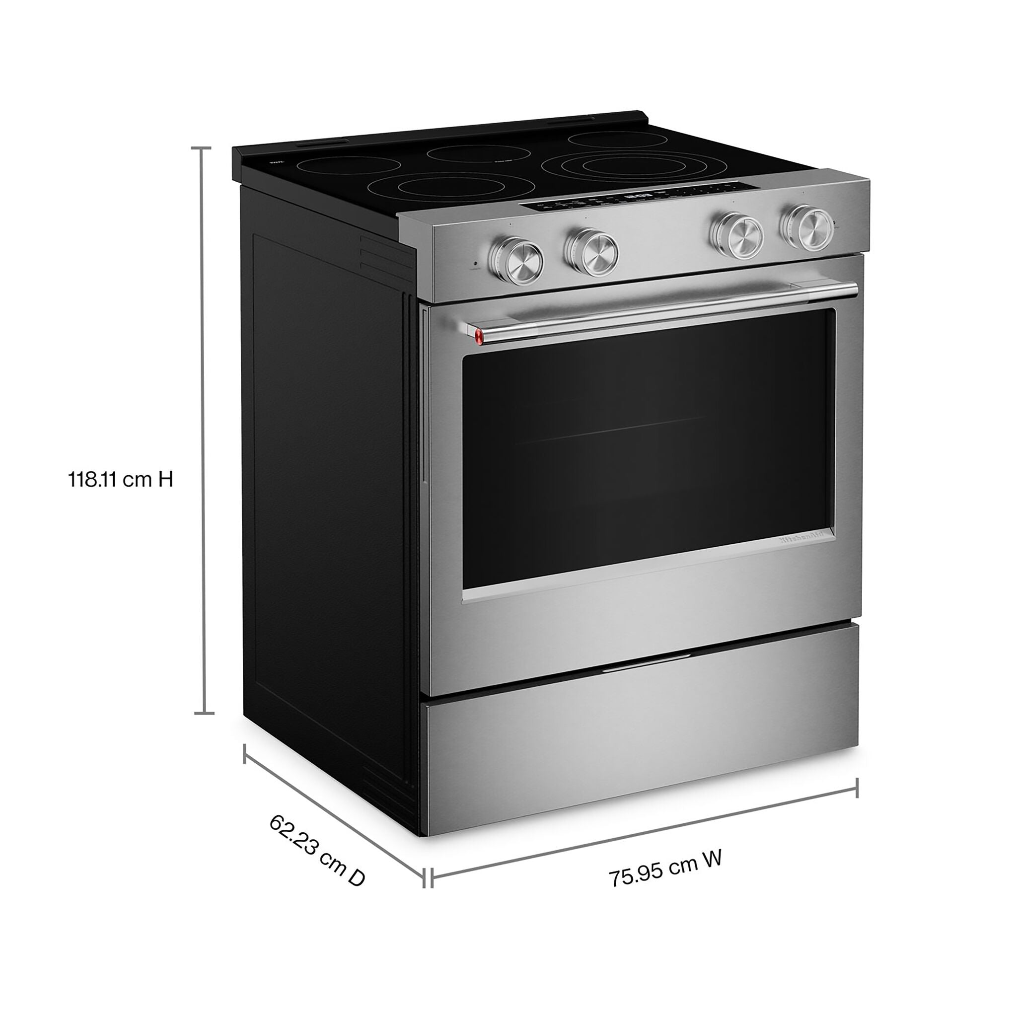 KitchenAid Printshield Stainless Freestanding Electric Convection Range (5.3 cu.ft.) - YKFES530SPS