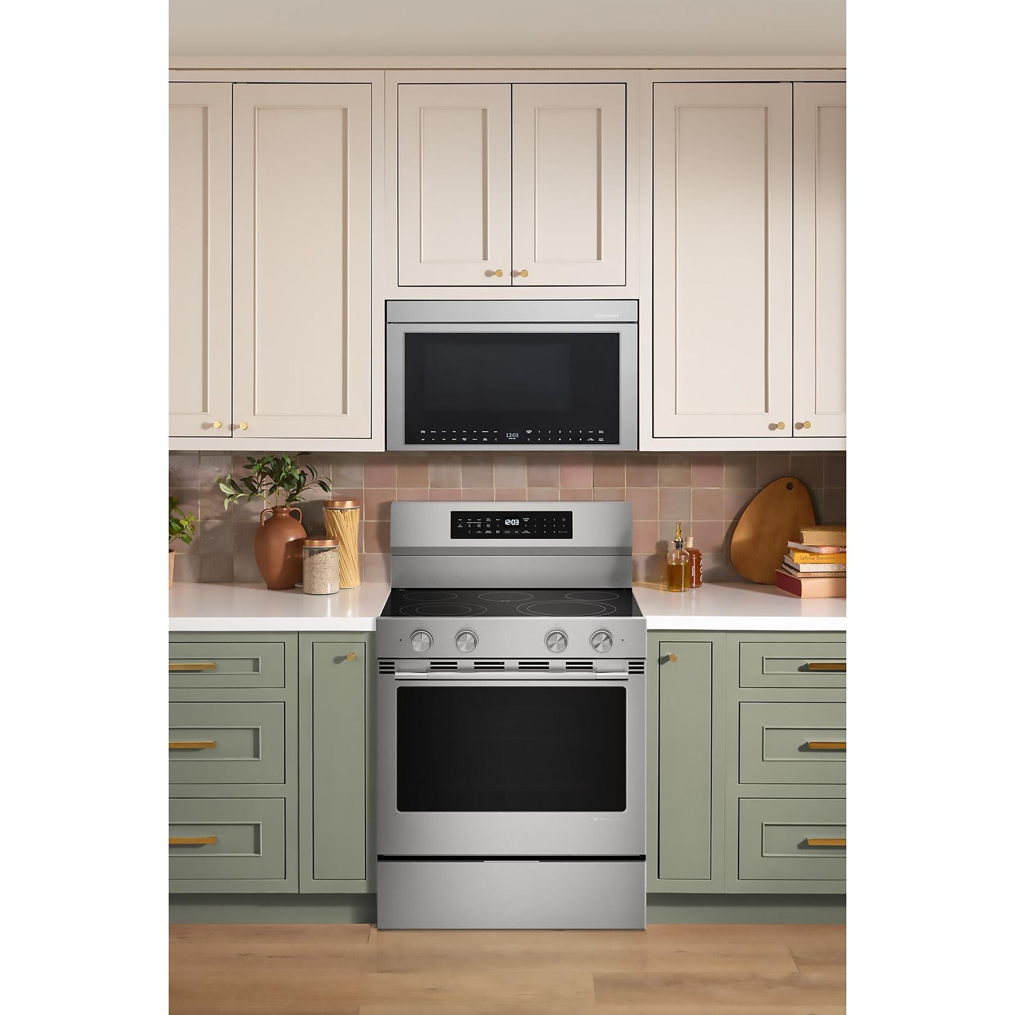 KitchenAid Printshield Stainless Freestanding Electric Convection Range (5.3 cu.ft.) - YKFES530SPS