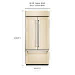 KitchenAid 36.5" 20.8 Cu. Ft. Custom Panel-Ready French Door Refrigerator - KBFN506EPA