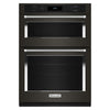 KitchenAid PrintShield™ Finish Black Stainless Steel 27" Combination Wall Oven (5.7 Cu.Ft.) - KOEC527PBS