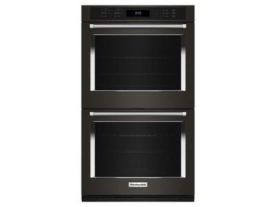 KitchenAid PrintShield™ Finish Black Stainless Steel 27" Double Wall Oven (8.6 Cu.Ft.) - KOED527PBS