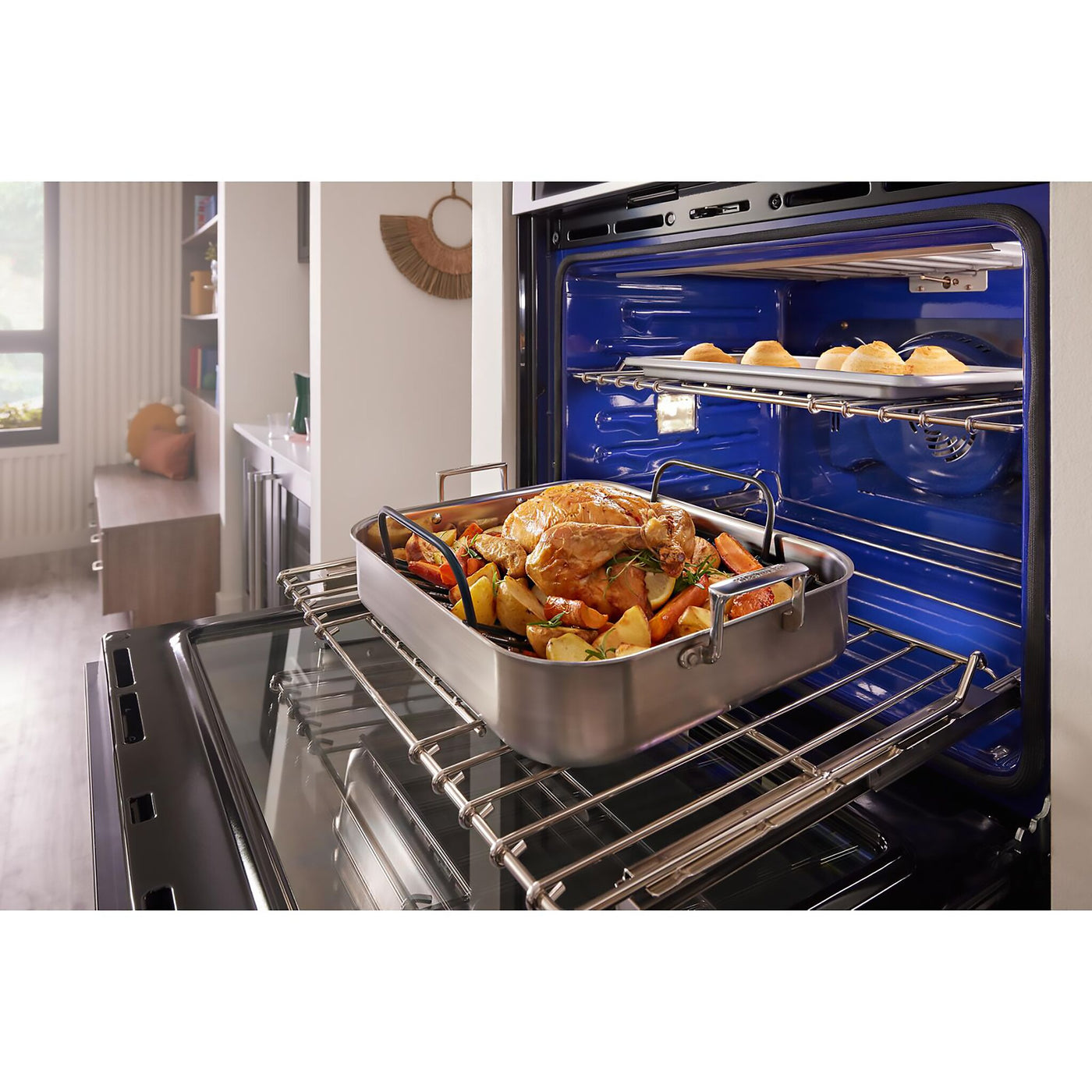 KitchenAid PrintShield™ Finish Black Stainless Steel 27" Double Wall Oven (8.6 Cu.Ft.) - KOED527PBS