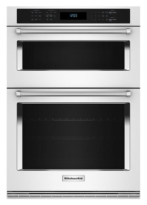 KitchenAid White 30” Wall Oven and Microwave Combination (5.0 Cu. Ft. / 1.4 Cu. Ft.) - KOEC530PWH