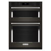 KitchenAid Black Stainless Steel with PrintShield™ Finish 30" Wall Oven and Microwave Combination (5.0 Cu. Ft. / 1.4 Cu. Ft.)- KOEC530PBS
