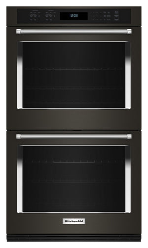KitchenAid Black Stainless Steel with PrintShield™ Finish 30" Double Wall Oven (10.00 Cu Ft) - KOED530PBS