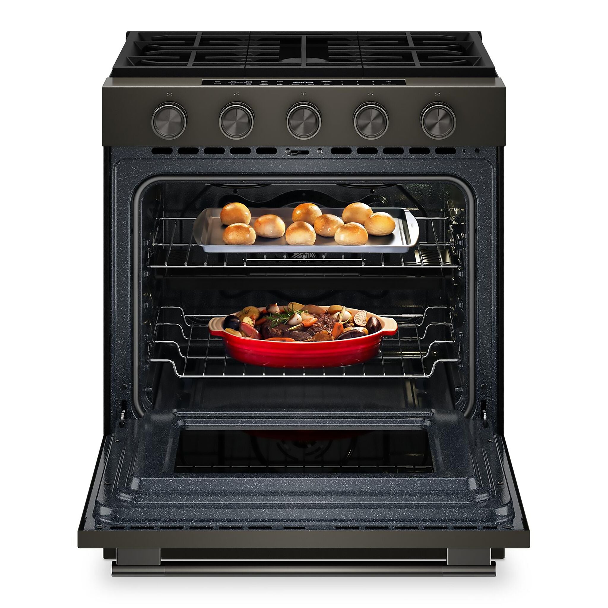 KitchenAid Black Ore Slide-In Gas Convection Range (5 cu.ft) - KSGS530SBE