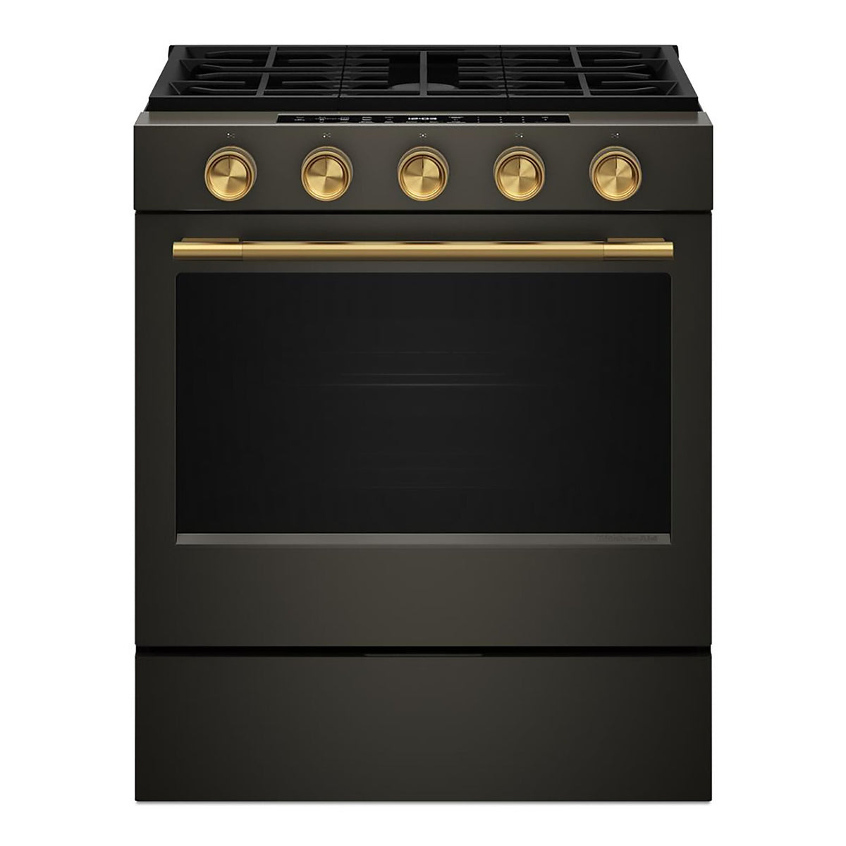 KitchenAid Black Ore Slide-In Gas Convection Range (5 cu.ft ...