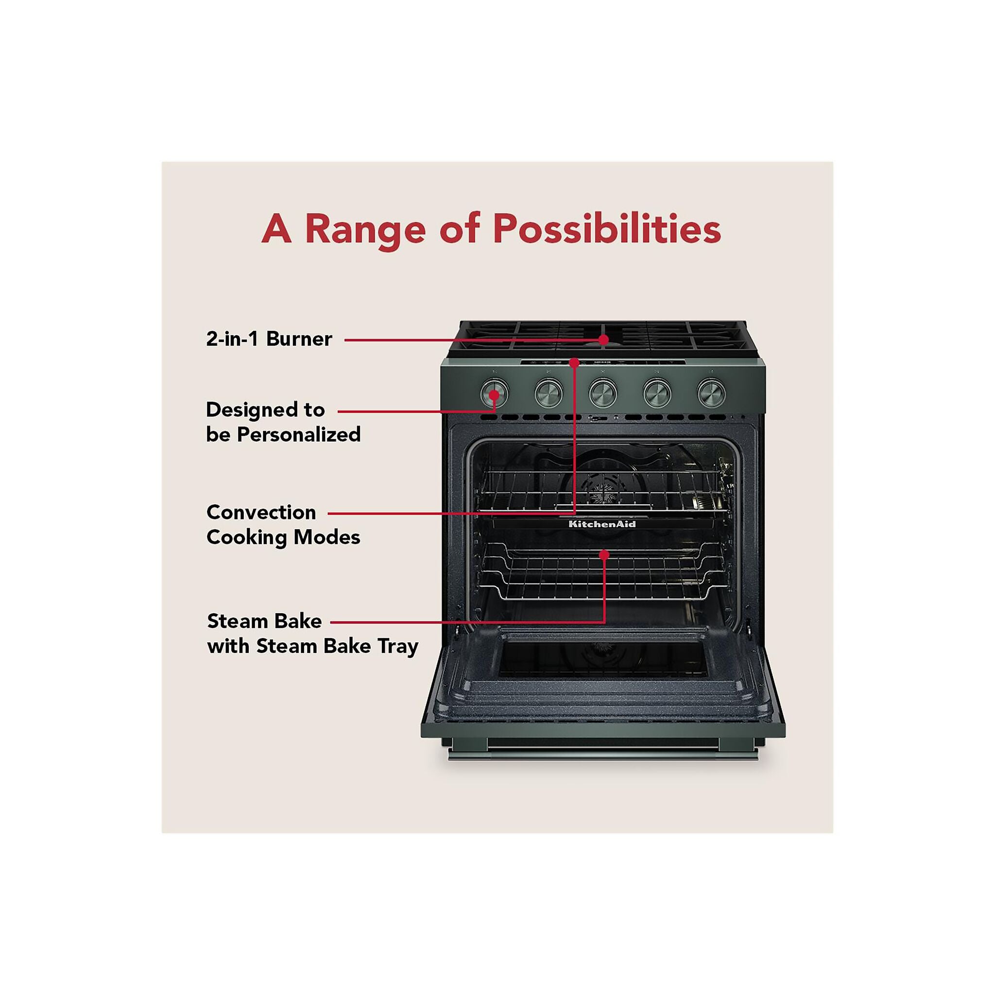KitchenAid Juniper Slide-In Gas Convection Range (5.0 cu.ft.) - KSGS530SJP--