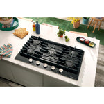 KitchenAid Black 36" Gas Cooktop - KCGG536PBL