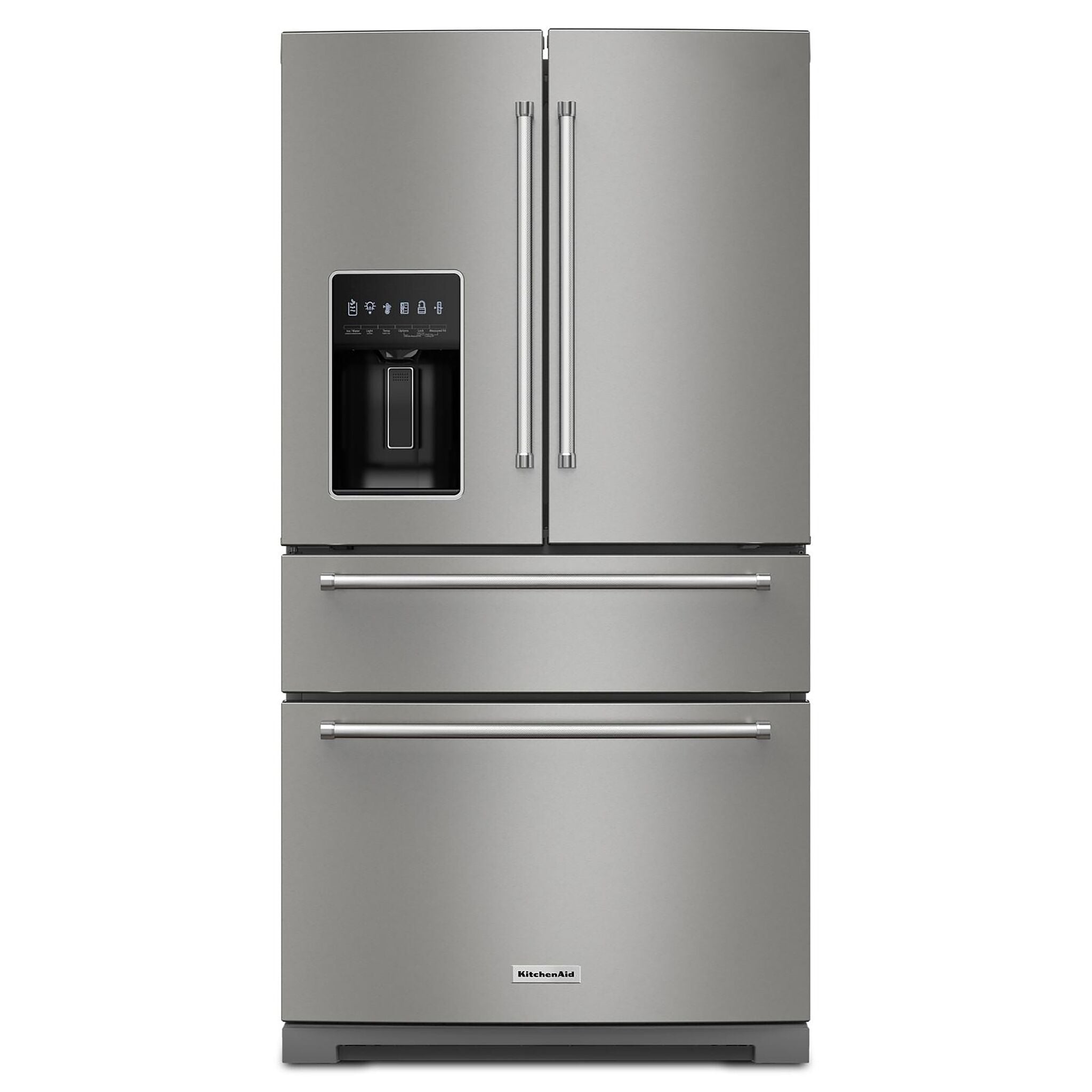 KitchenAid 35.75" 26.2 Cu. Ft. PrintShield Stainless French Door Refrigerator - KRMF536RPS