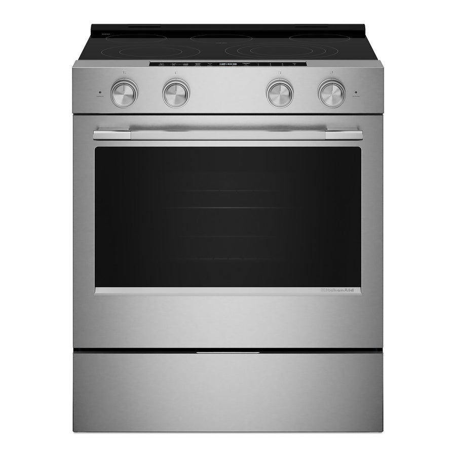 KitchenAid PrintShield Stainless Slide-in Electric Convection Range (5.3 cu.ft.) - YKSES330SPS