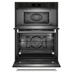 KitchenAid Black Stainless Steel with PrintShield™ Finish 30" Wall Oven and Microwave Combination (5.0 Cu. Ft. / 1.4 Cu. Ft.)- KOEC530PBS