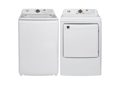 L2 White Top-Load Washer (4.7 Cu.Ft.) and Electric Dryer (7 Cu.Ft.) - LT47A3AWW/LE47A3AWW