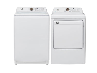 L2 White Top-Load Washer (5.1 Cu.Ft.) and Electric Dryer (7 Cu.Ft.) - LT51N1BWWC/LE47A3AWW