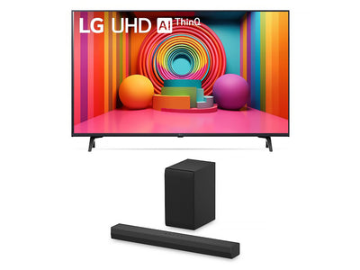 LG 65" UHD 4K Smart LED TV & 300W 2.1 ch. Soundbar with Subwoofer - 65UT7570PUB.ACCQ/S40T.DCANLLK