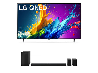 LG 65" QNED80 4K Smart QLED TV & 500w 5.1.1 ch. Soundbar with Rear Speakers - 65QNED80TUC.ACC/S70TR.ACANLLK