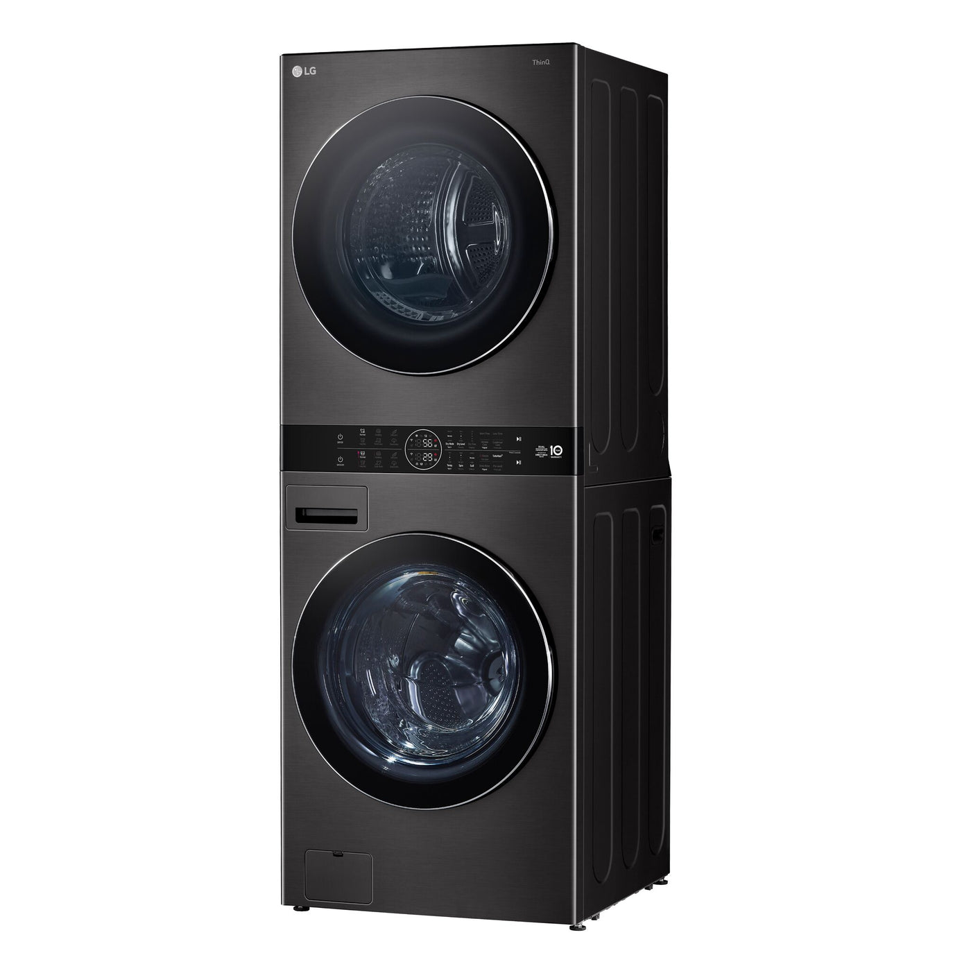 LG Black Steel Single Unit WashTower™ with Front Load Washer (5.8 Cu.ft) and Electric Ventless Heat Pump Dryer (7.8 Cu.ft) - WKHC252HBA