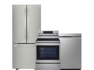 LG Smudge Resistant Stainless Kitchen Package with French Door Refrigerator, Electric Range & Built-In Dishwasher