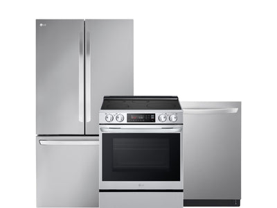 LG Smudge Resistant Stainless Steel Kitchen Package with French Door Refrigerator, Induction Range & Built-In Dishwasher