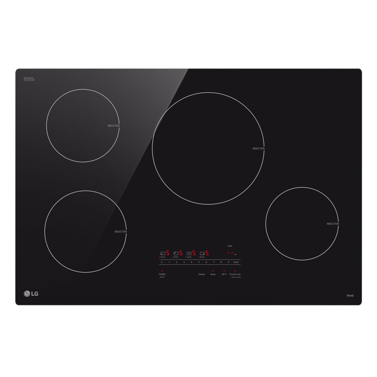 LG Black Smart Induction 30" Cooktop with UltraHeat™ 4.3kW Element