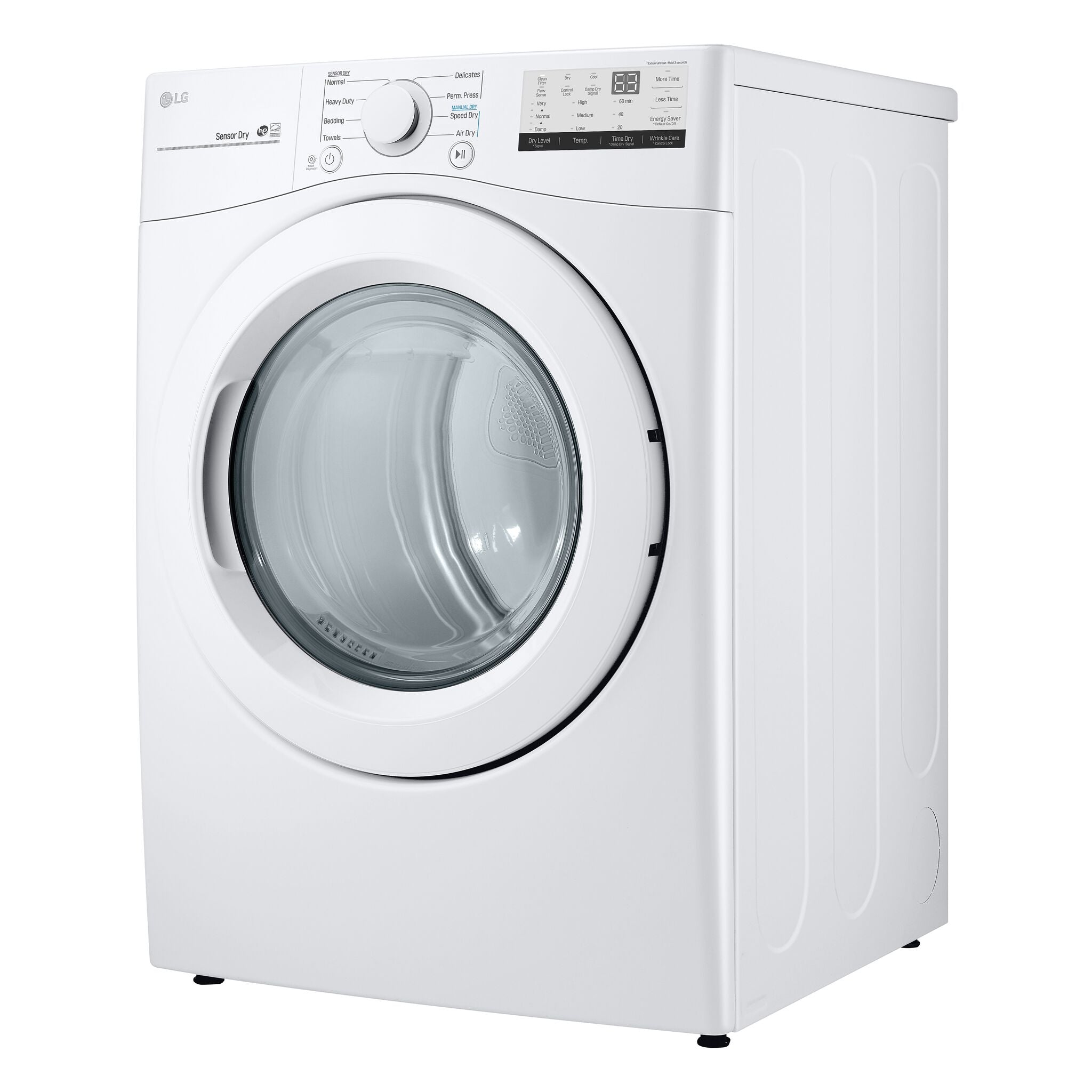 LG White Front Load Dryer with Ultra Large Capacity (7.4 Cu.Ft) - DLE3400W