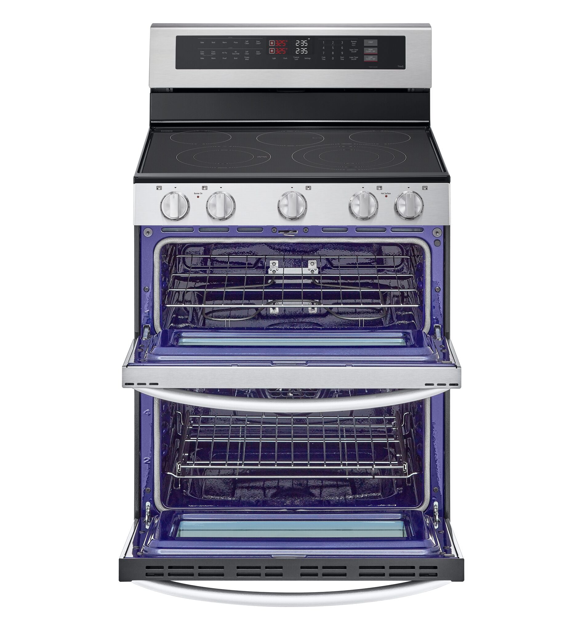 LG Stainless Steel Electric Double Oven Freestanding Range with ProBake Convection® and Air Fry (7.3 Cu.Ft) - LDEL7324SE