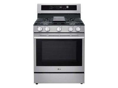 LG Smudge Resistant Stainless Steel Smart Gas Freestanding Range with Air Fry (6.3 Cu.Ft) - LRGN6325X