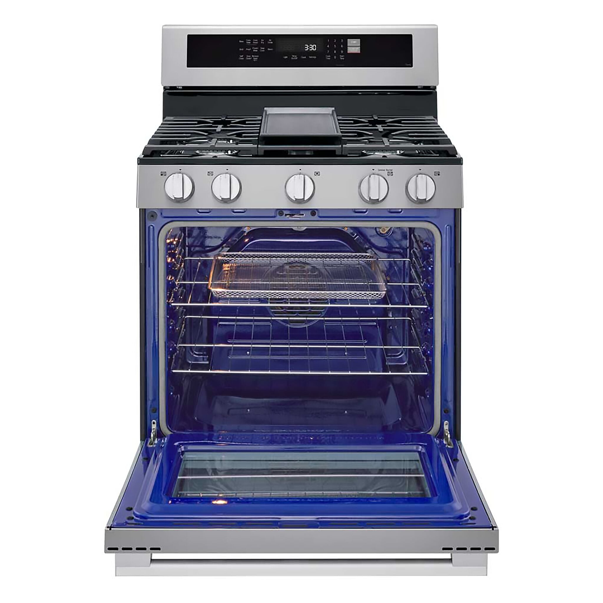 LG Smudge Resistant Stainless Steel Smart Gas Freestanding Range with Air Fry (6.3 Cu.Ft) - LRGN6325X