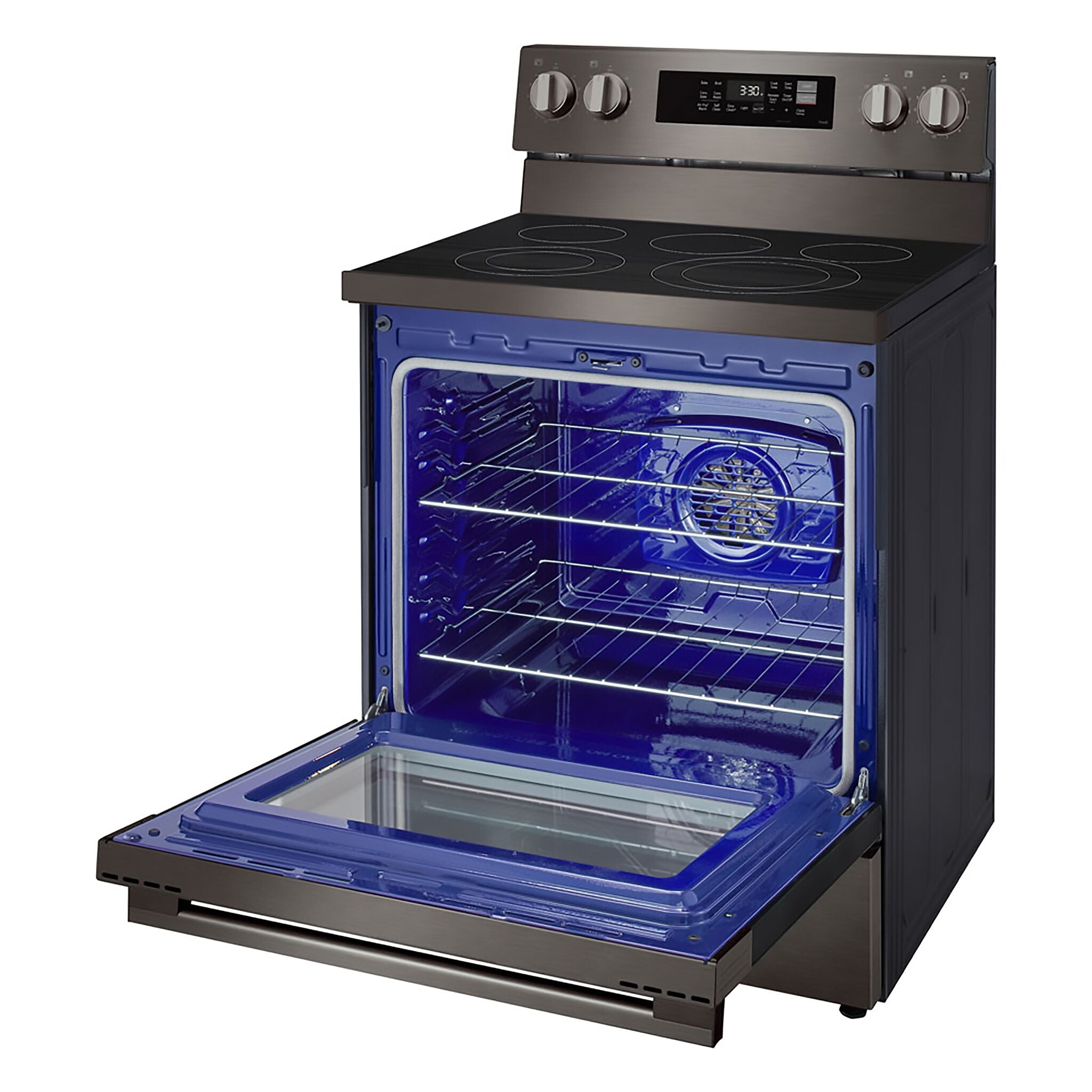 LG Black Stainless Steel Smart Electric Freestanding Range with Air Fry (6.3 Cu.Ft) - LREN6323ZE