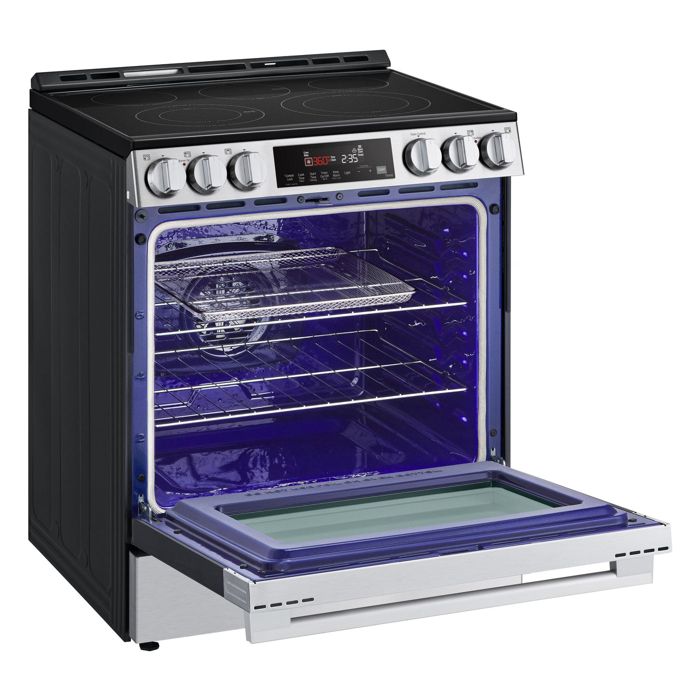 LG Smudge Resistant Stainless Steel Smart Electric Slide-In Range with Air Fry (6.3 Cu.Ft) - LSEL6333XE
