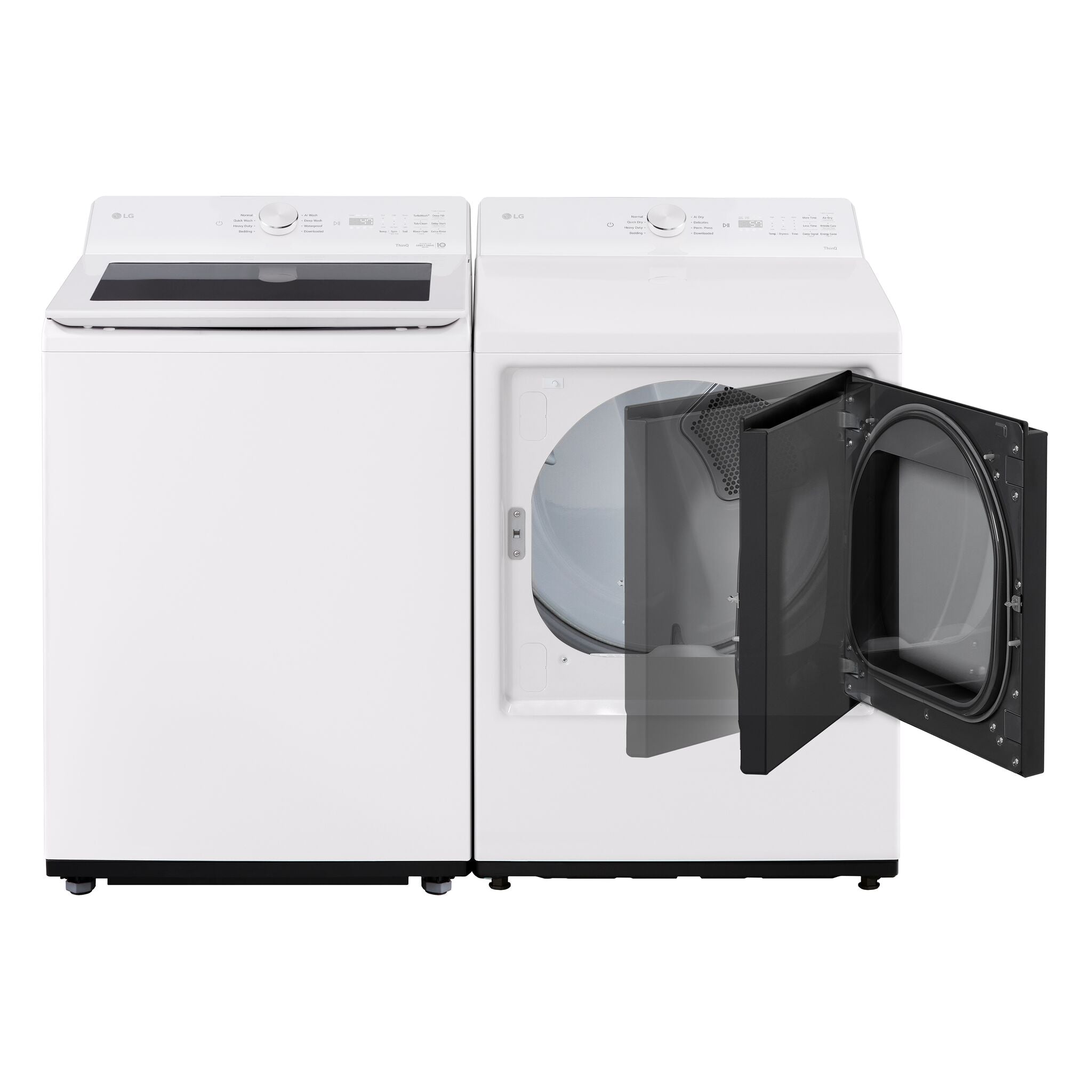 LG White Mega Capacity Smart Top Load Washer (5.6 Cu. Ft) & Electric Dryer with AI Sensing (7.3 Cu.Ft) - WT8205CW/DLE8200W