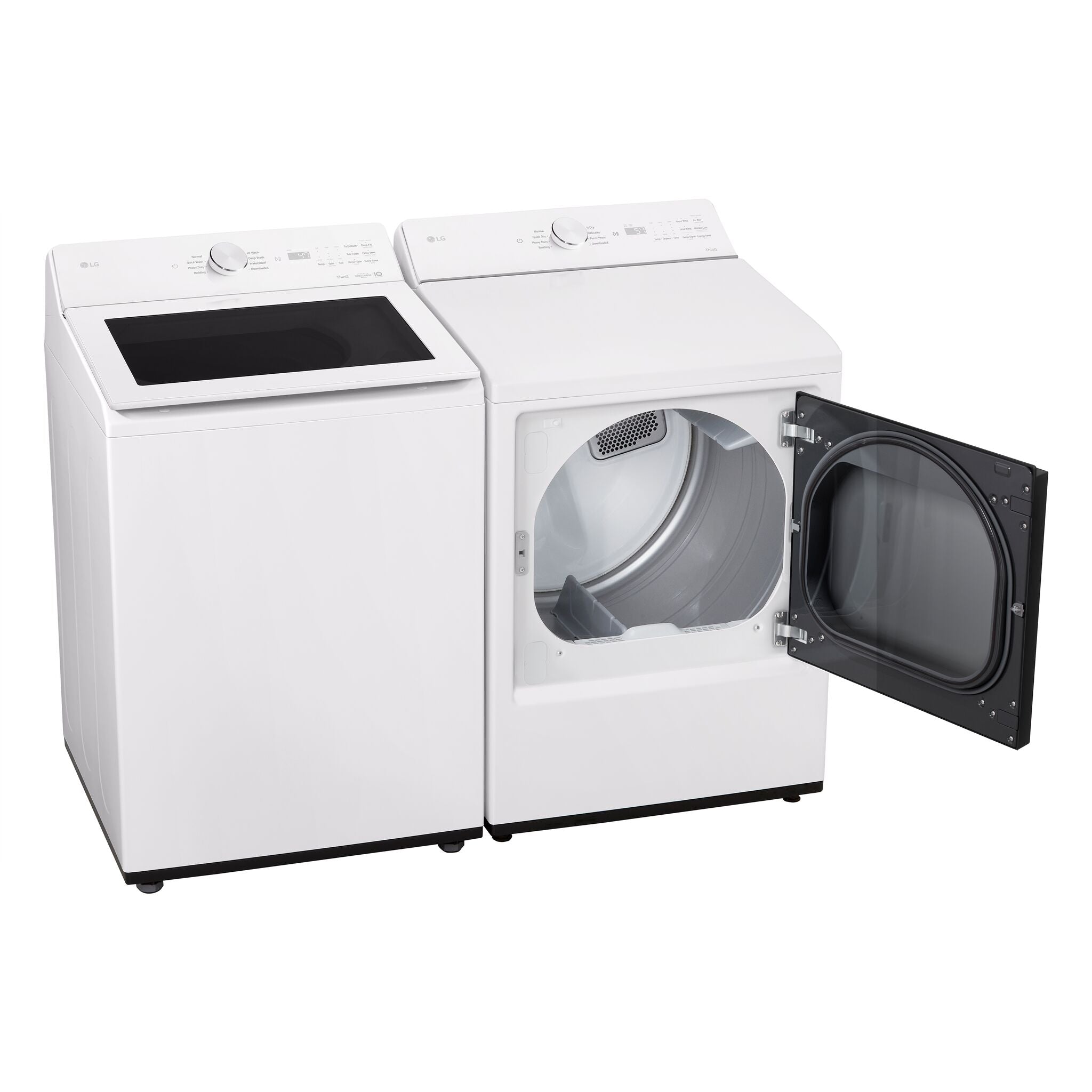 LG White Mega Capacity Smart Top Load Washer (5.8 Cu. Ft) & Electric Dryer with AI Sensing (7.3 Cu.Ft) - WT8200CW/DLE8200W