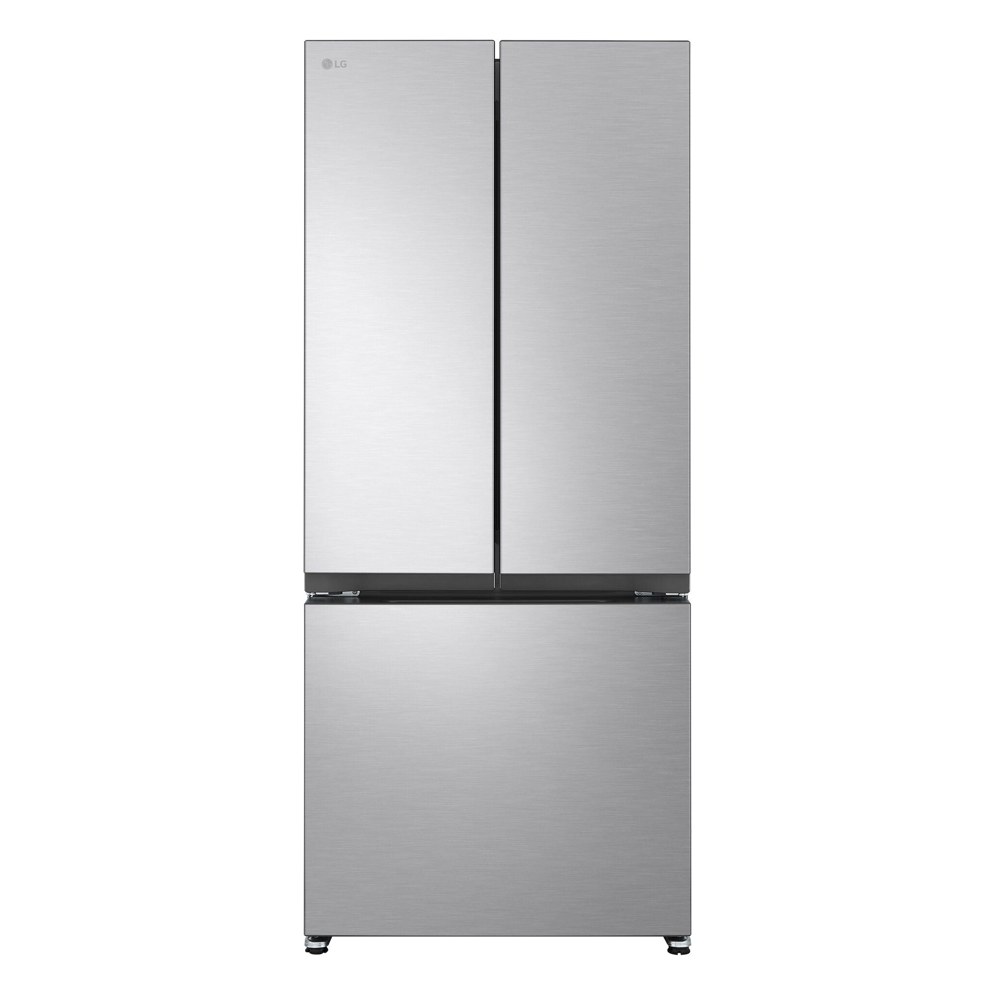 LG 30" 18.2 Cu. Ft. French Door Refrigerator in smudge-resistant stainless steel with bottom freezer drawer