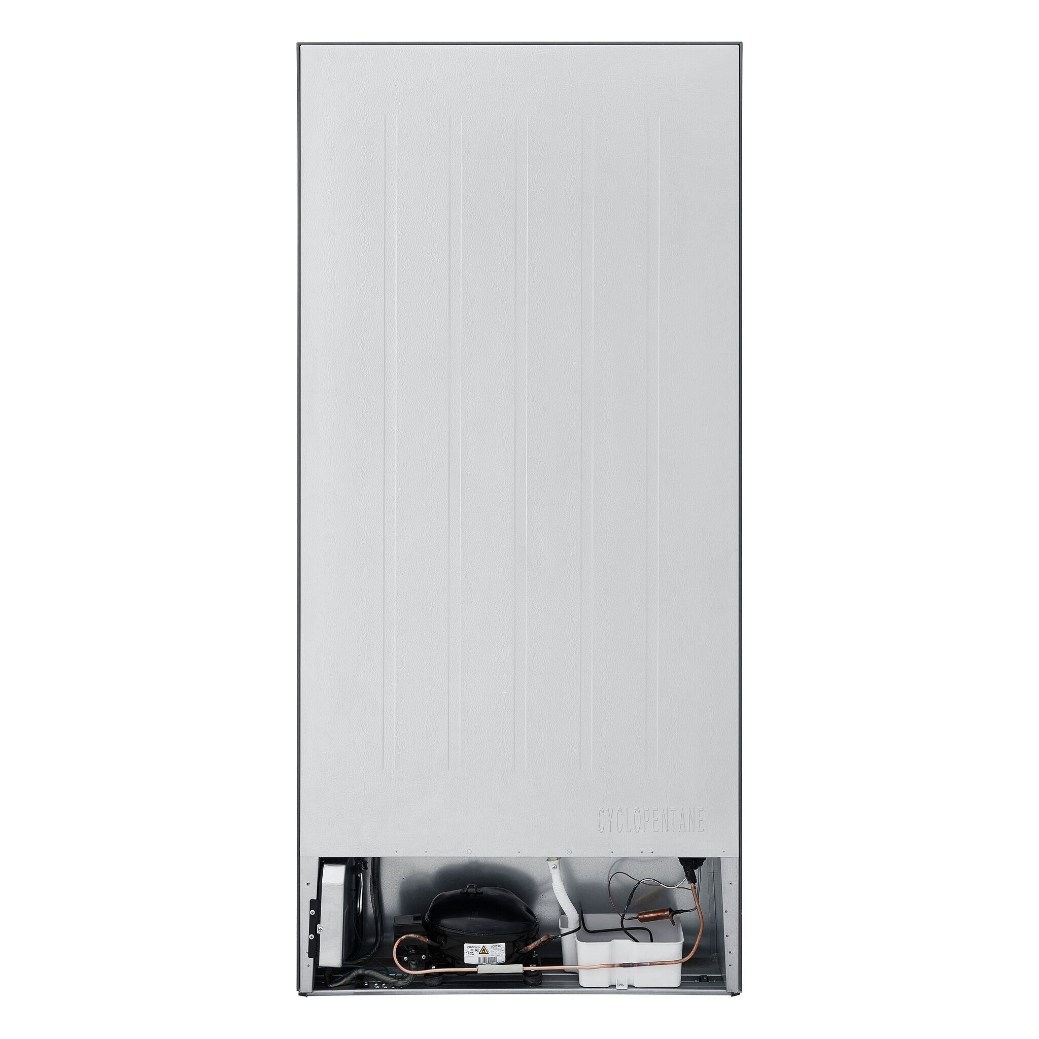 Rear view of LG 30" Top Freezer Refrigerator showing back panel, compressor and lower mechanical components
