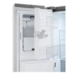 Slim SpacePlus ice system opened to reveal the in-door ice maker compartment