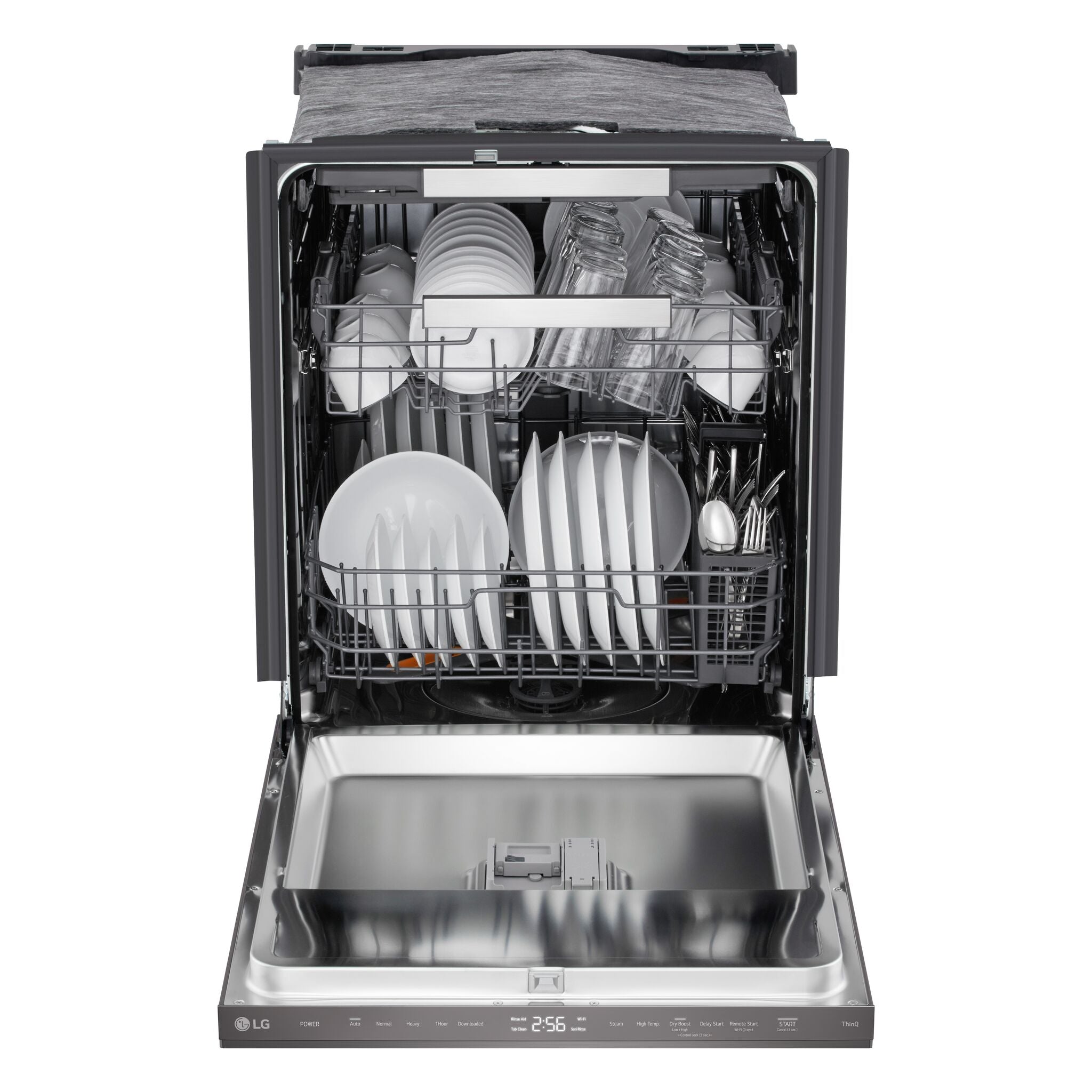 LG Smudge Resistant Black Stainless Steel 46dB Top Control Dishwasher with FlushFit™ Design, QuadWash® Pro and AutoVentDry™ - LDNPQ555D