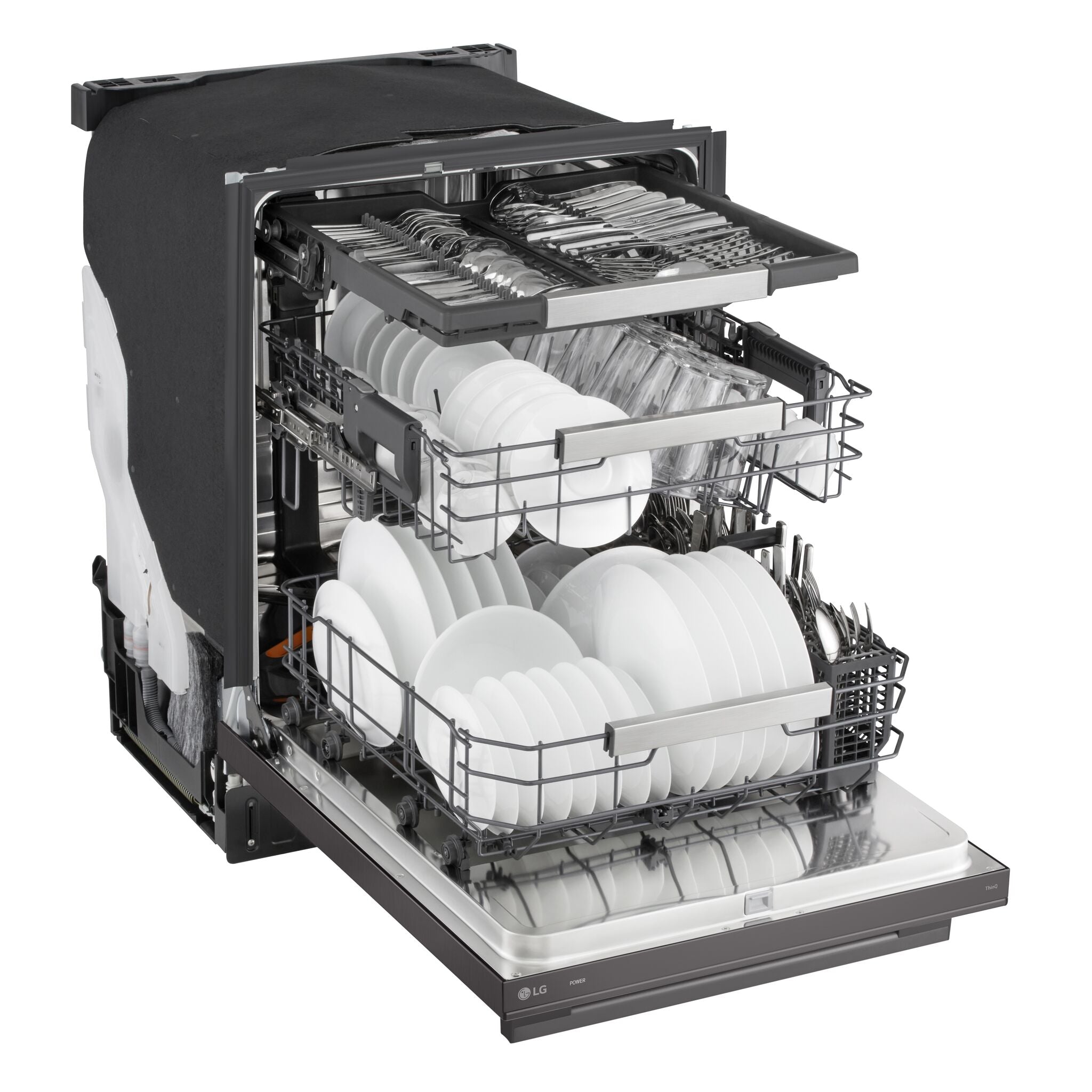 LG Black Stainless Steel 24" Top Control Dishwasher with TrueSteam® - LDNTH753D