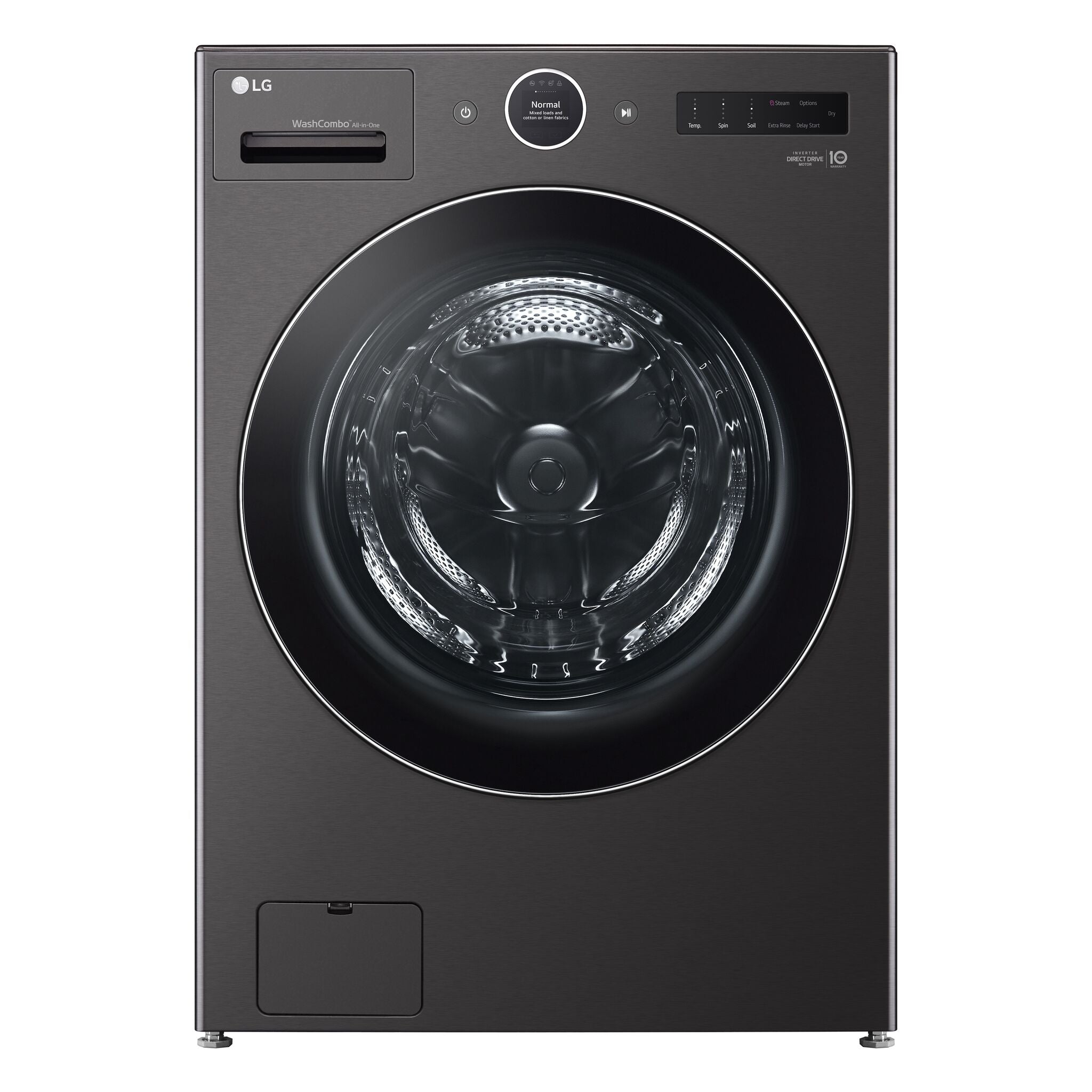 LG Black Steel All-in-One Ventless Washer/Dryer Combo with Inverter HeatPump™ Technology and Direct Drive Motor (5.8 cu. ft. - WM6998HBA
