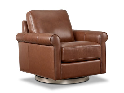 Laguna Leather Swivel Chair - Brown