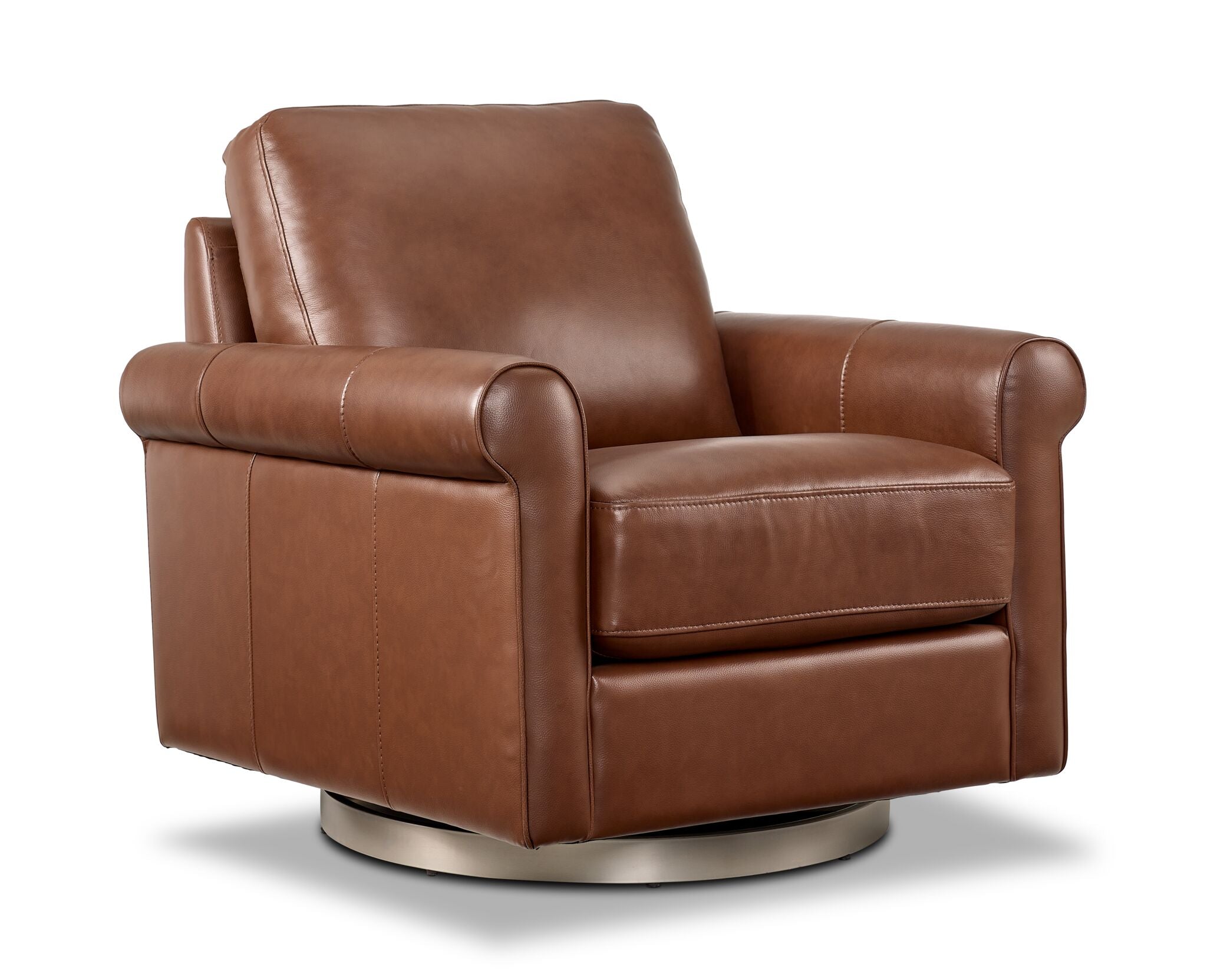 Laguna Leather Swivel Chair - Brown