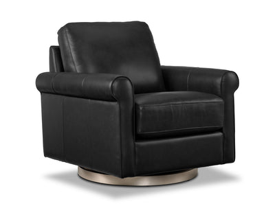 Laguna Leather Swivel Chair - Black