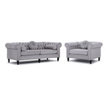 Lancaster Sofa and Chair Set - Silver