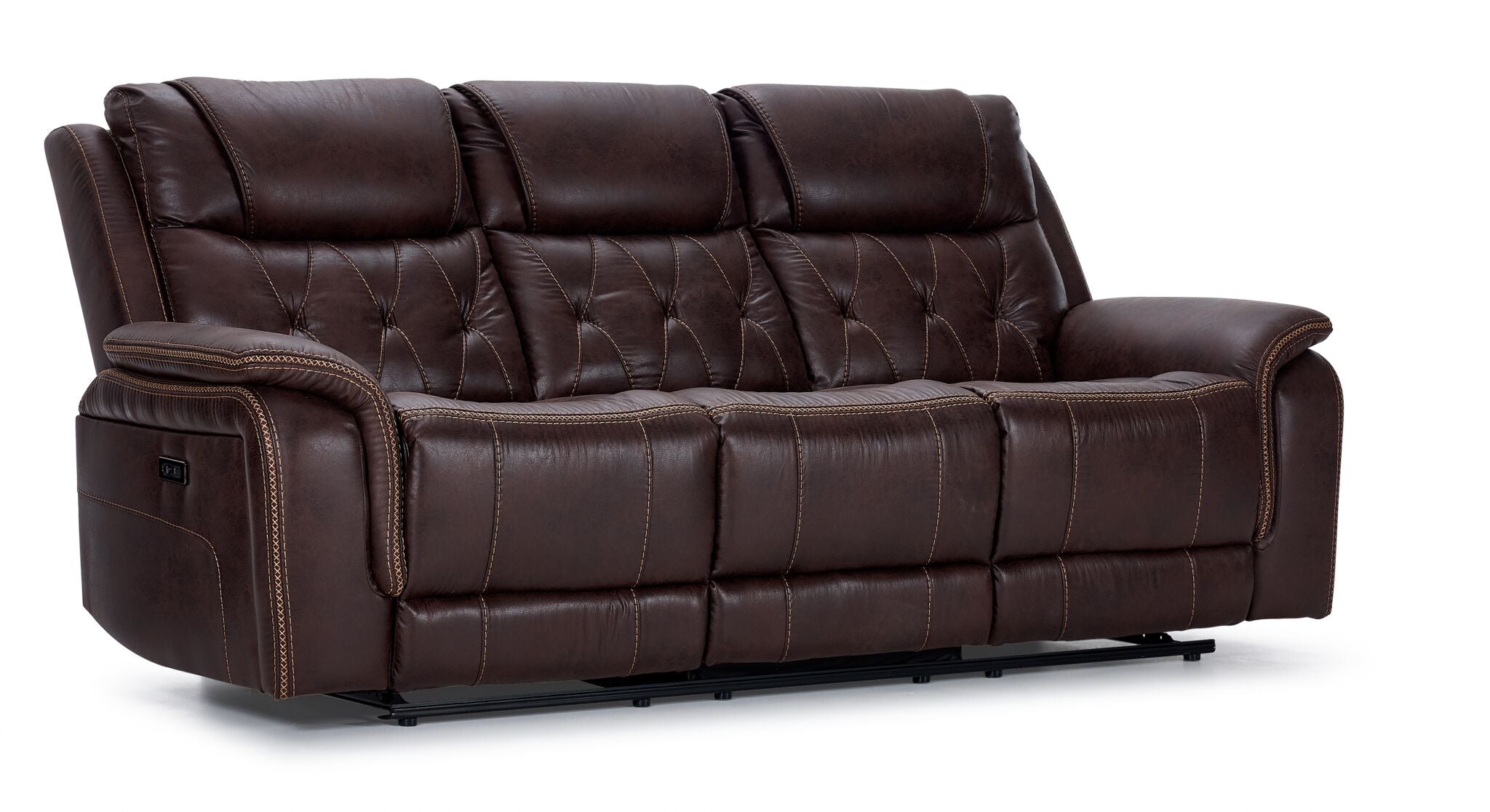 Laredo Power Reclining Sofa and Loveseat Set - Walnut