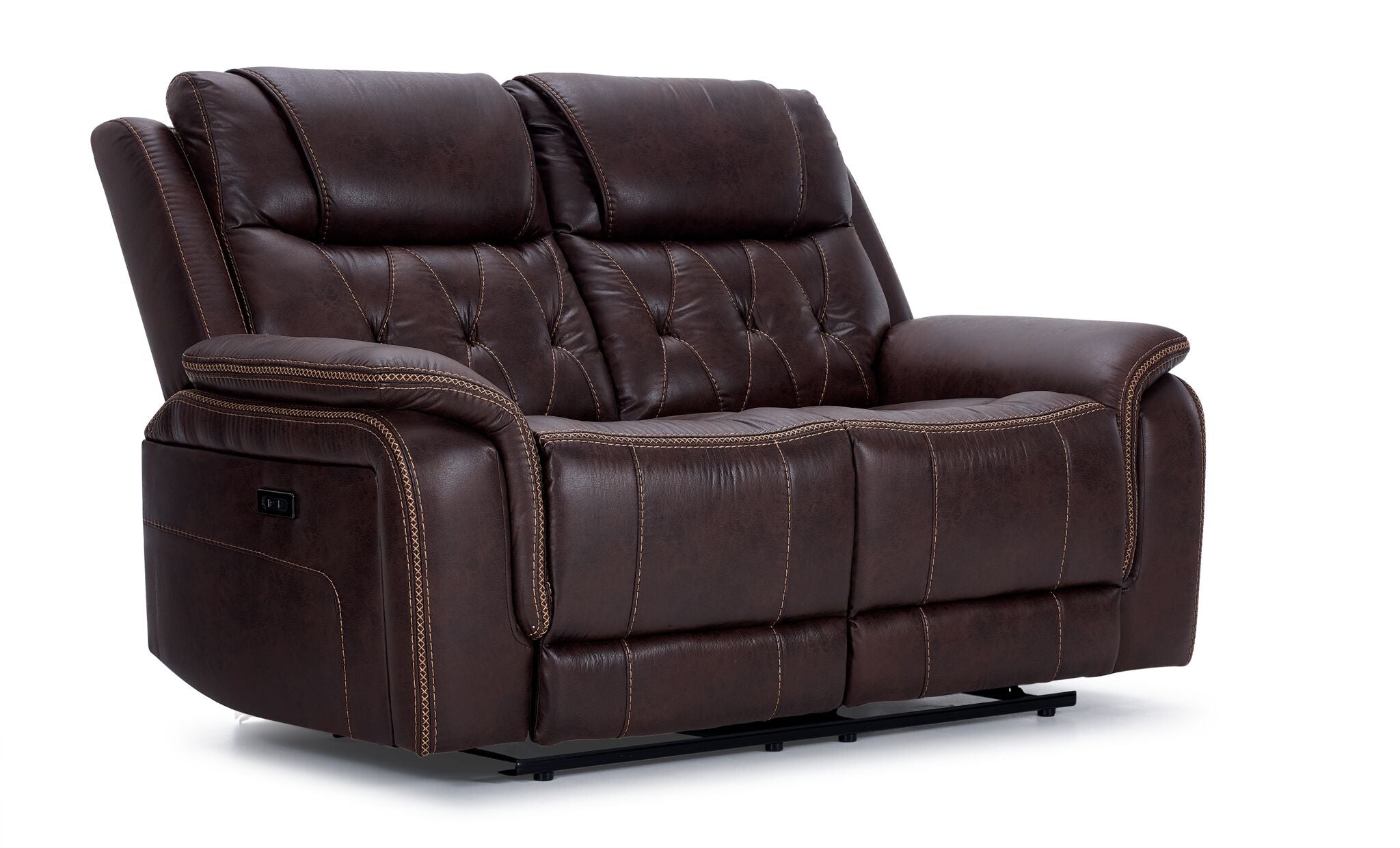 Laredo Power Reclining Sofa and Loveseat Set - Walnut