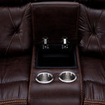 Laredo Power Reclining Loveseat with Console - Walnut