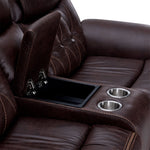 Laredo Power Reclining Loveseat with Console - Walnut